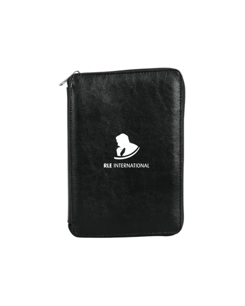 Fuzo The Associate Premium Leatherette Zipped Organizer- Black